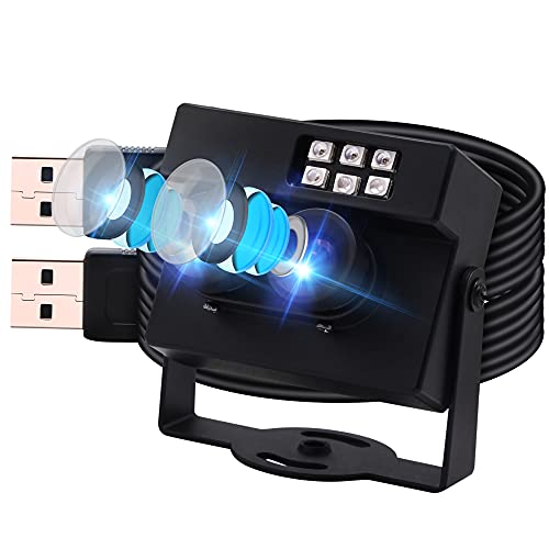 Webcamera_usb Dual Lens Camera,WDR Double Lens Webcam,2mp FHD 1080P Web Cam with Sensor AR0230,Day Night Webcamera with 12pcs IR Led Lights,90 Degree Web Camera for Windows,Linux,Mac,Raspberry Pi