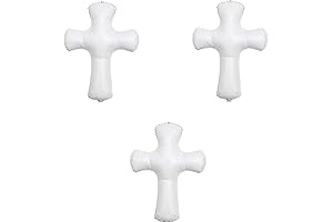 30 Inch White Christian Cross Foil Balloon Pack of 3