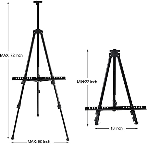 HBJWOV Adjustable Metal Sketch Easel Stand Foldable Travel Easel Aluminum Alloy Easel Sketch Drawing for Artist with Carry Bag — 사진 2