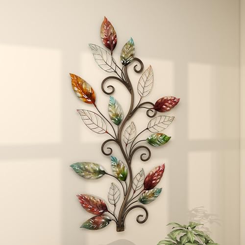 Deco 79 13412 Metal Leaf Home Wall Decor Wall Sculpture With Scrolled Vine And Wire Leaf Accents thumb #8