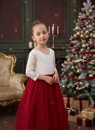 image for 2Bunnies Girl Peony Lace Back A-Line Straight Tutu Tulle Party Flower 