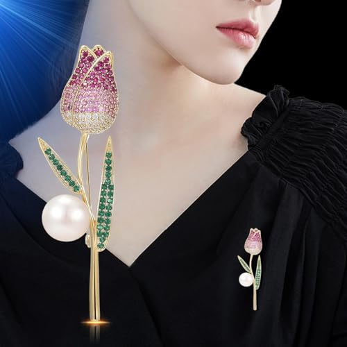 Image of Flower Brooch Pin Gold-Plated Enamel Brooch Lapel Pins Flower Jewelry for Women