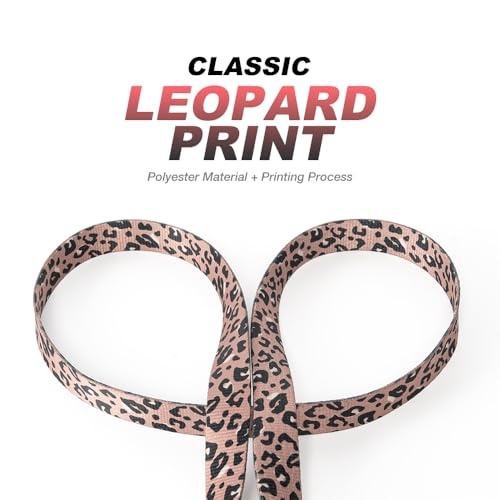 TSPRO Freihandleine Hund für Mittel bis Große Hunde, Verstellbar und Dauerhaft, mit Weichem Gepolstertem Griff und Metallschnalle (Leopardenmuster)