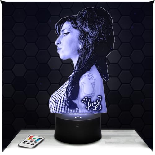 Lampephoto.fr - Lámpara 3D Amy Winehouse Regalo Amy Winehouse Cantante Británica, Luz Nocturna Táctil Led, Efecto Holograma 3D, Idea Regalo Navidad Cumpleaños Niño o Niña, Objeto decoración habitación
