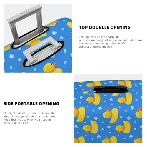 Cute Yellow Rubber Ducks Print Luggage Covers For Suitcase,Elastic Washable & Stretchable Suitcase Covers For Luggage, Anti-Scratch - Fits 18-32 Inch Luggage-No Luggage Included3