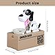 Hungriger Hund Spardose, Hungry Dog Sparschwein, Welpen-Sparschwein, Kinder Spardose Hund Frisst Geld, Münze Kaut Spardose, Münze Spardose Geburtstagsgeschenk für Kinder(Weiß)