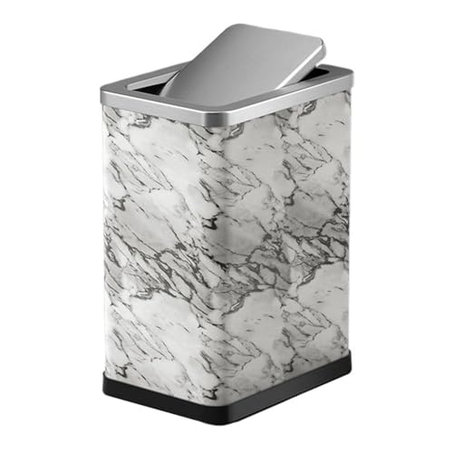 Caneca de Basura Redonda 10 Litros Acero y Cuero PU