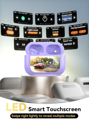 Image of Bucephalus Wireless Earbuds, Ear Buds Active Noise Cancelling with Smart Charging Case, Bluetooth 5.4 Headphones, 48H Playtime & Bass Stereo Sound, Compatible with iPhone, Android, Pad - Aurora Purple