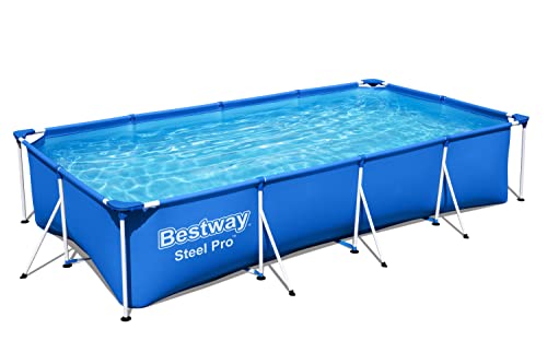 Bestway 56405 Piscina Steel Pro Frame Rettangolare, 400x211x81 cm, predisposta per filtro