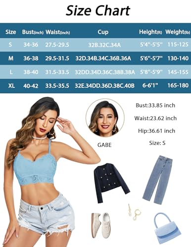 Image of Avidlove Lace Bralettes for Women Padded Bralette Camisole Racerback Crop Top Floral Lace Bralettes V Neck