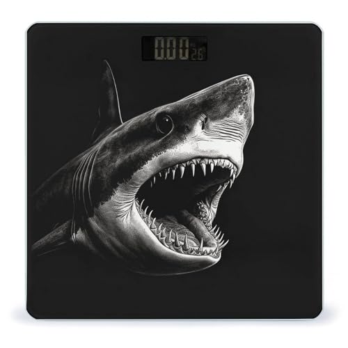 Black Shark Head balanza digital para baño con plataforma amplia miniatura 1