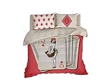 Vintage Playing Cards Duvet Cover, Bohemian Bedding Set, Pop Art Design, B-115 (Queen Set 95"x87" Re