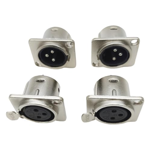 Conector XLR de 3 pines metálico para reparar paneles de micrófono y chasis de audio 2