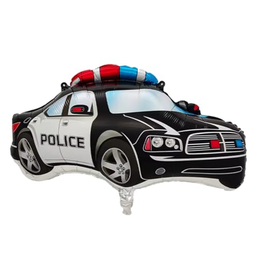 Globo de policía con diseño de vehículo, 66 x 49 cm, ideal para decoración de cumpleaños, fiestas infantiles y aniversarios, adecuado para relleno de aire o helio, accesorio de fiesta para pequeños