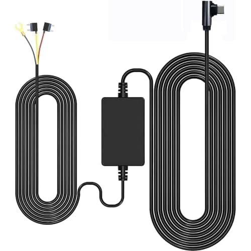 REDTIGER 21.3ft USB C-Port Hard Wire Kit for F8/F9/F17 Mini Dash Cam and T27/T700 Mirror Dashcam,Converts 12V-24V to 5V/2.5A, Low Voltage Protection