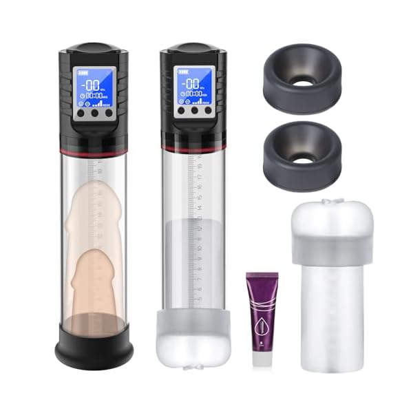 Meeteel Penispumpe für Penisvergrößerung Penis, Elektrische Realistischer Masturbator Cup mit 4 Saugstufen und 2 Silikonhülsen, Automatischer Vakuumpump Wiederaufladbare Sexspielzeug für Männer