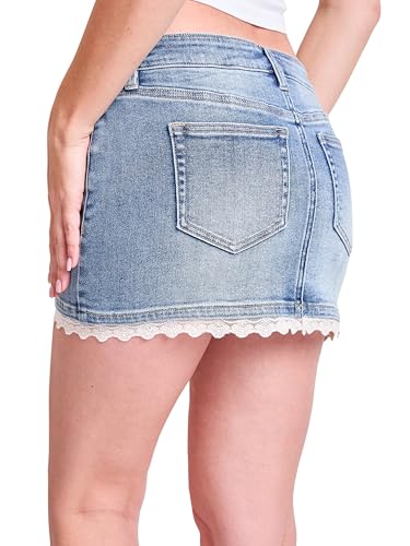 YMI Women's Lace Trim Micro Mini Skirt 6