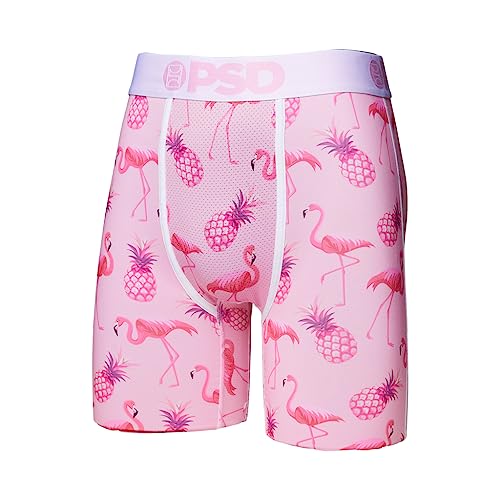 PSD Underwear Mens Boxer Briefs - Flamingo Jungle 3 Pack, 7 Inch Inseam, Moisture-Wicking, 4-Way Stretch, Boxer Briefs for Men Pack, 2X-Large4