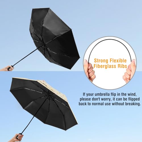 Image of G4Free UPF 50+ UV Protection Large Travel Umbrella 46 Inch Auto Open Close Windproof Sun Blocking Umbrella