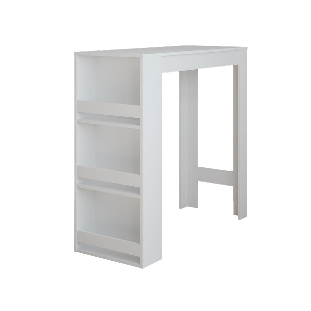 Vicco Tavolo da bar Repose, Bianco, 45 x 110 cm | con vani portaoggetti per la conservazione di utensili da cucina