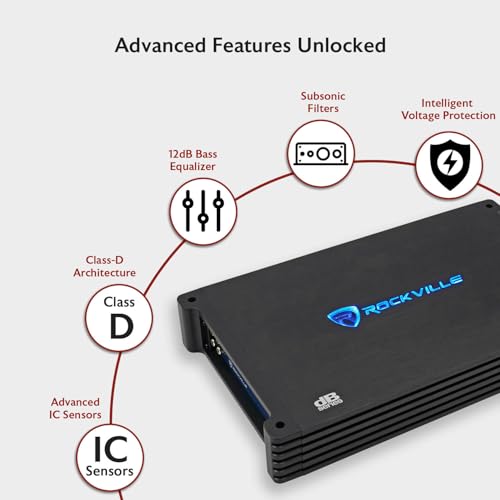Image of Rockville dB14 4000w Peak /1000w RMS Mono 2 Ohm Amplifier Car Audio Amp