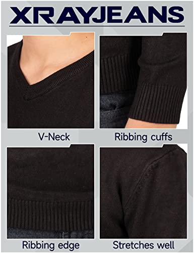 X Ray Boys V Neck Sweater | Kid's Fall Sweatshirt | Pullover Sweater | Long Sleeve Boys' Sweaters Black S #TOP3