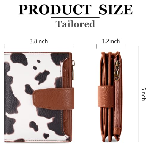 Image of Airkit Small Wallet Women RFID Blocking Soft Leather Bifold Compact Card Holder Wallet for Women with Zipper Coin Pocket 4 ID Window