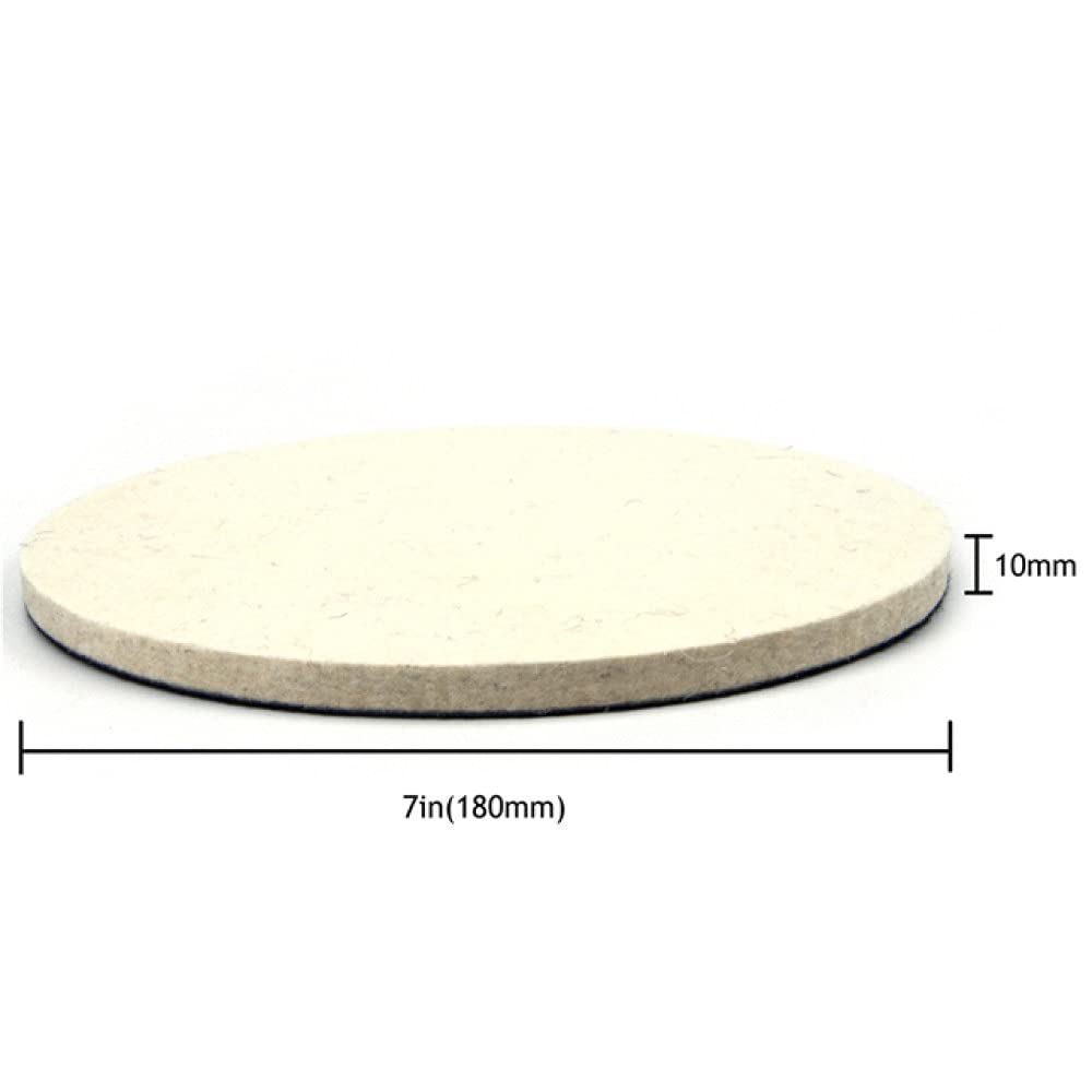 2 Pezzi 1/2/3/5/6/7 Pollici floccaggio Feltro di Lana lucidatura Disco abrasivo abrasivo ad Alta densità Gancio e Passante lucidatura pastiglie(7 inch X 2pcs)