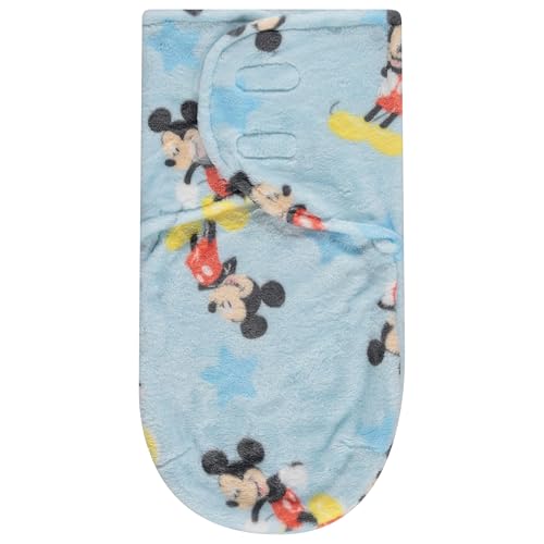 Image of Disney Mickey Mouse Single Ply Baby Swaddle Sack, Easy Wrap Newborn Infant Swaddling Blanket, Soft Comfort Swaddler, Sleep /Hospital Swaddles for Newborns