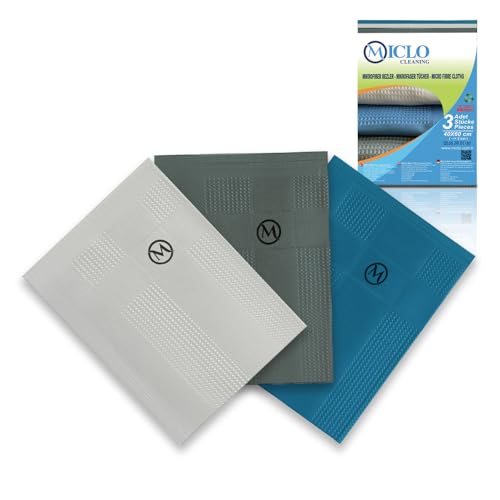 Microfibre Premium Cleaning Cloth Set of 3 - Magic Cloth | All Purpose, Absorbent Washcloth | Microfiber for Window, Kitchen, Bathroom | Lint-Free, Scratch-Free Glass CLoth | 16'' x 24'' | Dark Series