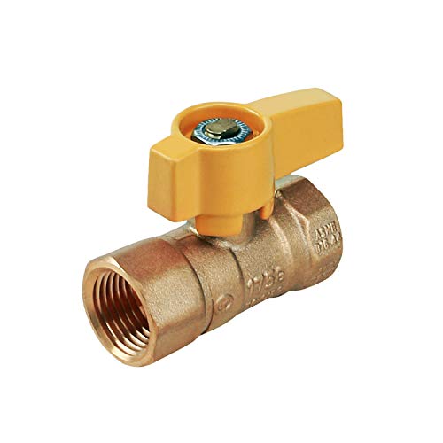 Midline Valve Y34FIP Premium Brass Gas Ball Valve, with Yellow Aluminum Alloy Handle, 3/4 in. FIP Connections