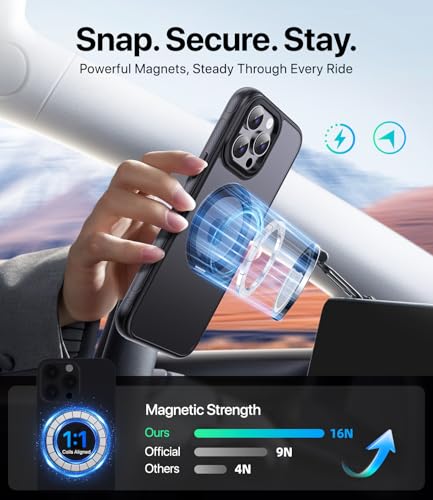 Image of for iPhone 13 Pro Case, Compatible with MagSafe, Slim Shockproof Military-Grade Rugged Protective Case with Stand, Camera Control, Comfort Grip (A-Black, iPhone 13 Pro)
