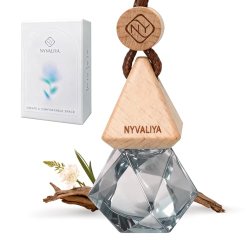 NYVALIYA Car Air Freshener Hanging Diffuser, Lasting Woody Essential Oil