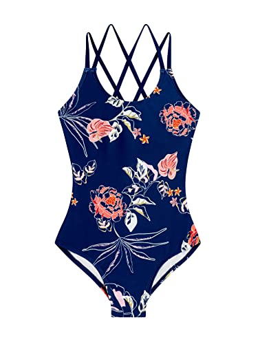 Image of Kanu Surf Girls' Reese UPF 50 Beach Sport Criss-Cross One Piece Swimsuit
