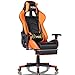 Silla Gaming con Reposapiés，Silla Ergonómica Racing, Silla de Oficina con reposacabezas y cojín Lumbar,Silla Oficina con Ruedas, Ajustable en Altura,Apoyabrazos Ajustables,para casa y Oficina ,Naranja