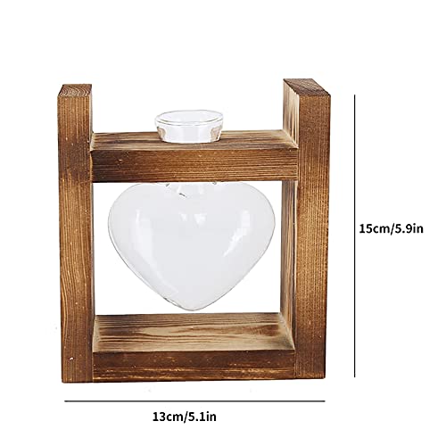 Florero de mesa transparente con forma de corazón para regalo 3