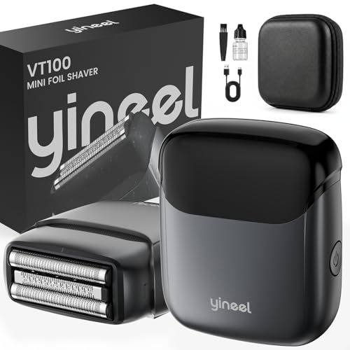 Electric Foil Shavers for Men Yineel VT100 Portable shavers for Men foil Rechargeable Mini Electric Razor for Close Face Shaver 3 Floating Blades IPX7 Waterproof Home Use Gifts for Men