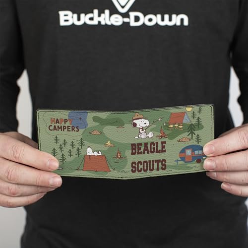 Peanuts Wallet, Bifold, Peanuts Happy Camper Beagle Scouts Scenes, Vegan Leather4