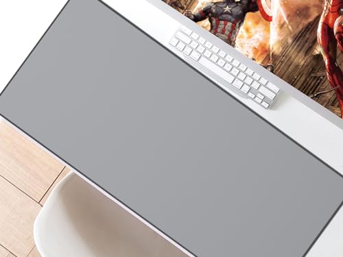 Image of JIALONG Desk Mat - Large Desk Pad, Gaming Mouse Pad, Office Desk Protector with Anti-slip Base, Anti-wear Personalized Design, Mousepad in Mid-Grey