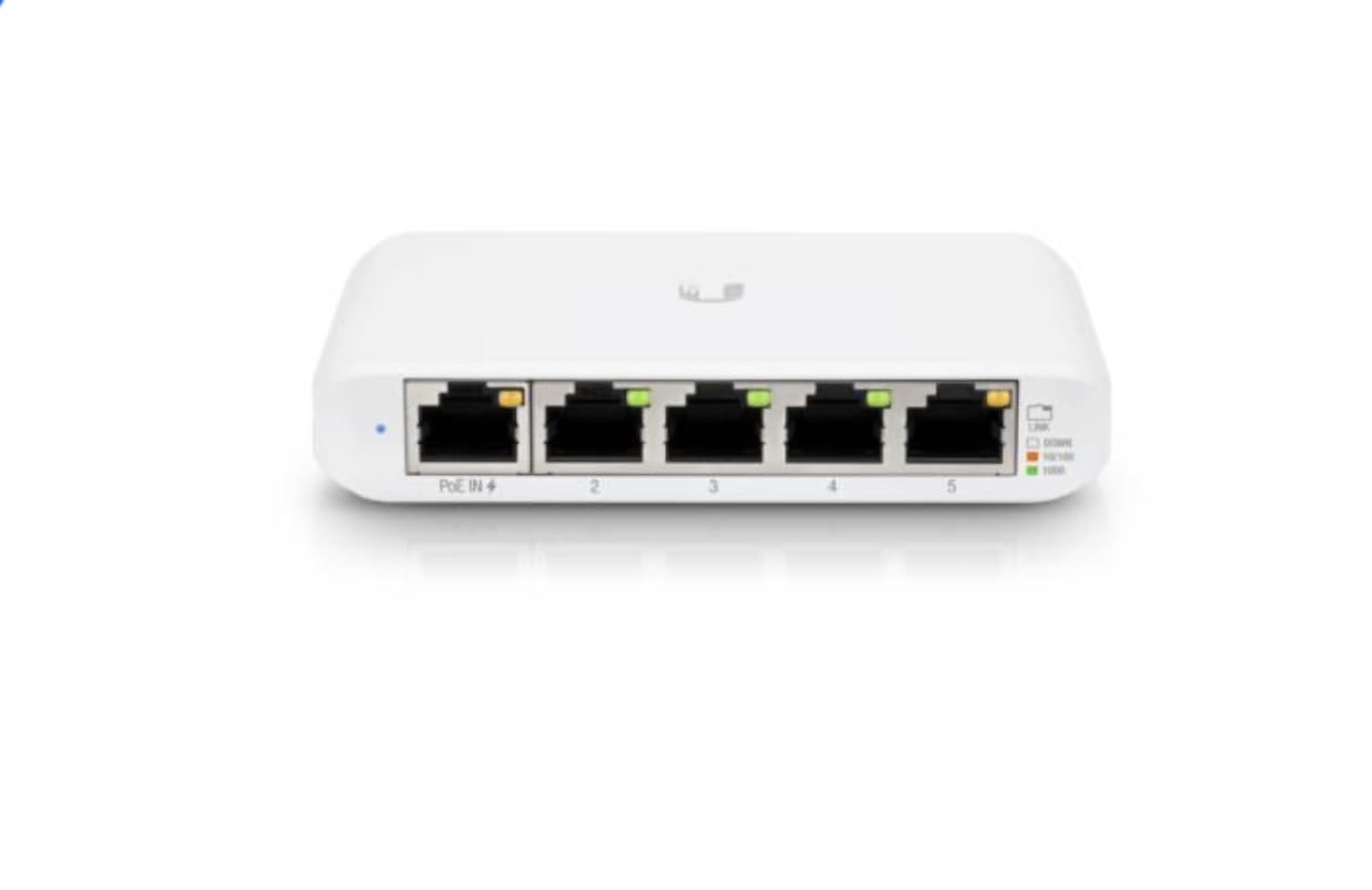 2 zarządzane przełączniki Gigabit Ethernet z 5 portami, ultra-kompaktowa konstrukcja, zasilanie PoE lub USB-C, uchwyt na biurko/ścianę