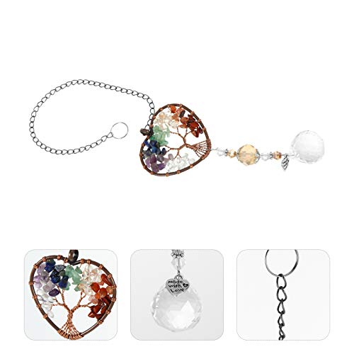 DOITOOL 2Pcs Suncatchers Cristais Coletor Do Sol Pendurado Da Árvore Da Vida Chakra Contas Cadeia Ra