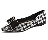 Hee grand Women Cute Bow-Knot Pointed Toe Ballet Shoes Comfort Work Shoes Fashion Dress Shoes...