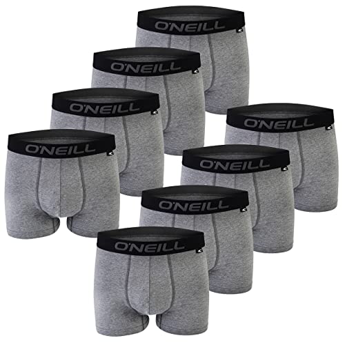 O'Neill Herren Boxershort Uni Sport Boxer S M L XL XXL 95% Baumwolle Unterhose - 8er Pack, Größe:L, Packgröße:8er Pack, Vorteilspacks:8X Antracite (6868P)