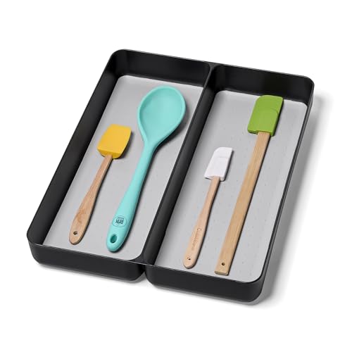 madesmart Soft 2 Compartment Compact Utensil Tray, Carbon by madesmart - Used condition - US$15.70