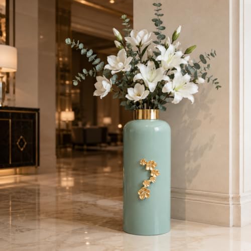 Image of Urban Born Vases For Living Room Corner |Big Vases For Elegant Home Decoration |Home Decor Flower Vase Iron |Fresh or artificial Metal Flower Vase Stand For Dining Table, Bedroom, Office, Wedding Gift