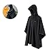 Produktbild Poncho Multifunktionaler Wasserdichter 3-in-1 Regenmantel, Wiederverwendbare Poncho Regensichere Picknickdecke Für Männer und Frauen mit Kapuze -AA Schutz Overall ( Farbe : Black , Size : M )