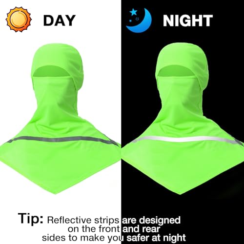 Image of Seematn 4 Pcs Balaclava Sun Men Face Mask UV Protection with Reflective Strip for Construction Work Neck Covers Summer
