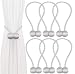 6 Pack European Style Magnetic Woven Texture Rope Curtain Tiebacks, The Most Convenient Drape Tie Backs,Decorative Weave Rope Holdback Holder for Window Sheer Blackout Drapries Office, 16 Inch
