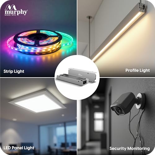 Image of Murphy 10A 12V DC LED Driver (SMPS) | Constant Voltage Power Supply for Indoor LED Strip Lights | Aluminium Body | BIS Approved | Pack of 4 (1-Year Warranty)