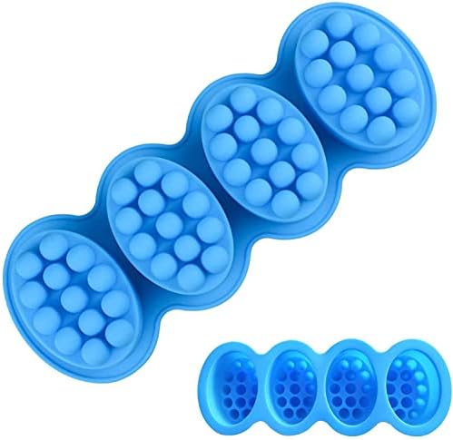 Sdmnsg-T 3D Silicone Massage Bar Soap Molds, Handmade Molds for Soaps Making, Making - Rectangle, blue